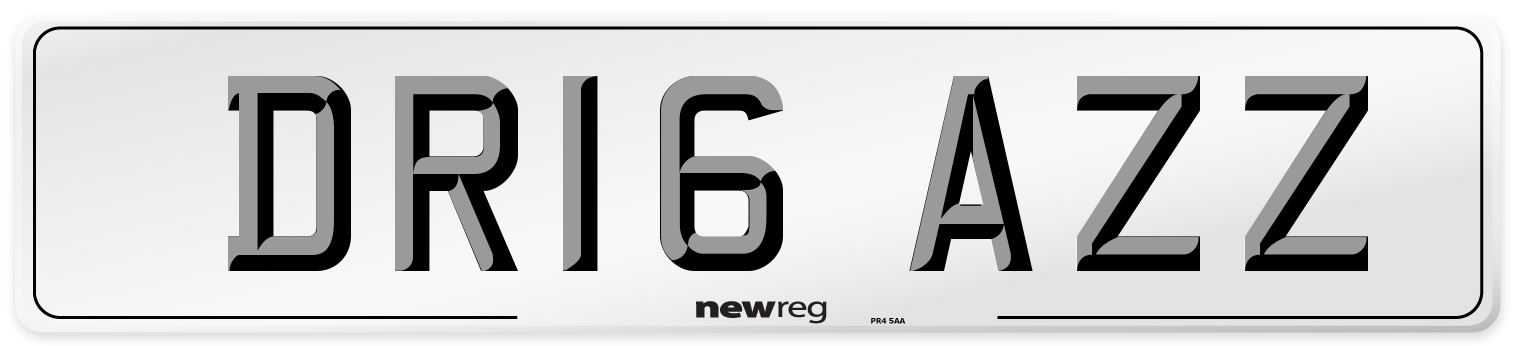 DR16 AZZ Number Plate from New Reg